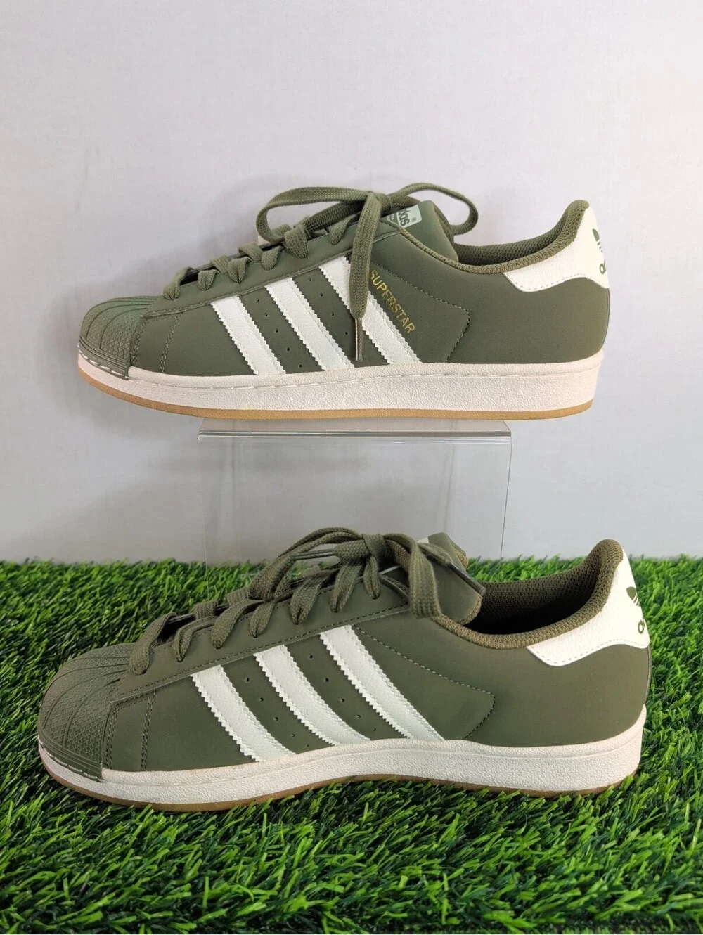 Adidas Superstar BC0195 Olive Cargo Men US 8.5 Green White Gum Shell Toe